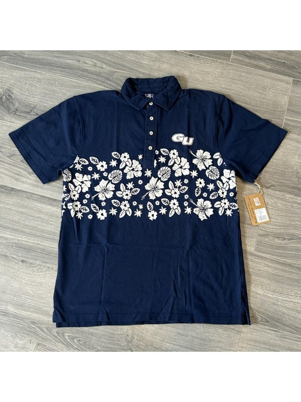 Gonzaga Bulldogs Polo Shirt Mens XL Blue NCAA Basketball Wes And Willy Floral GU